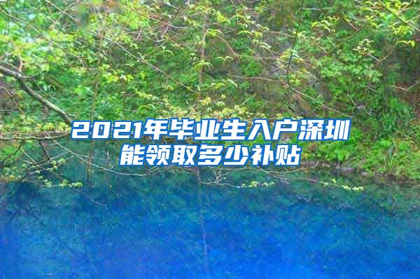 2021年毕业生入户深圳能领取多少补贴