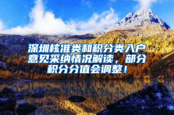 深圳核准类和积分类入户意见采纳情况解读，部分积分分值会调整！