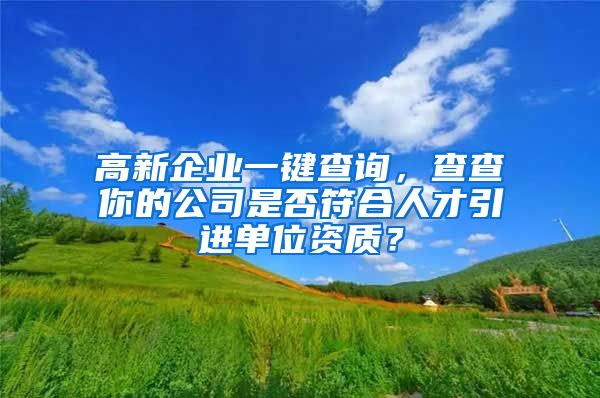 高新企业一键查询，查查你的公司是否符合人才引进单位资质？