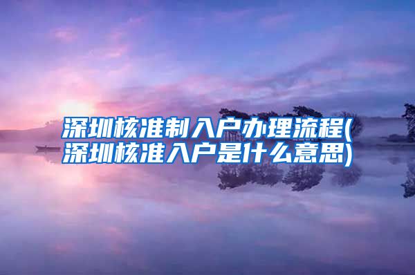 深圳核准制入户办理流程(深圳核准入户是什么意思)