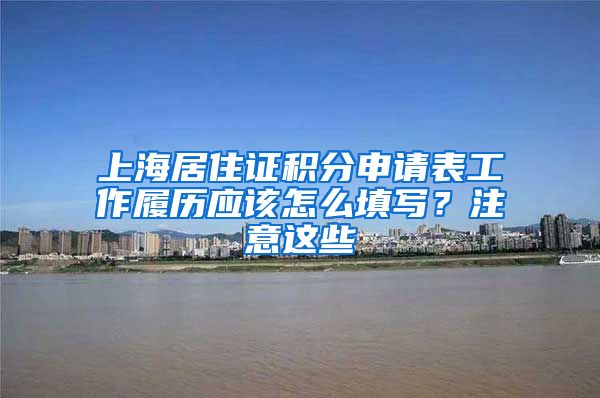 上海居住证积分申请表工作履历应该怎么填写？注意这些