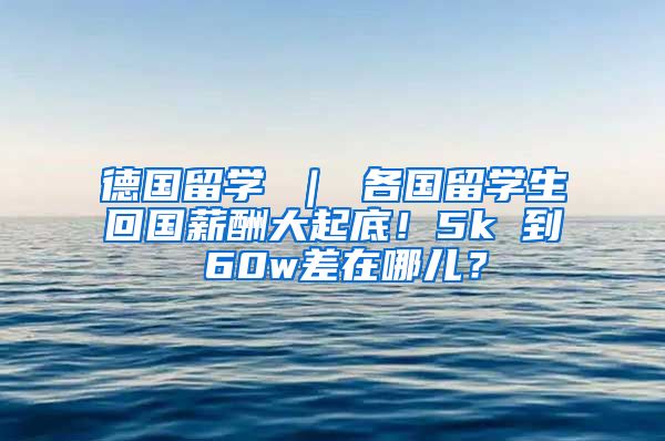 德国留学 ｜ 各国留学生回国薪酬大起底！5k 到 60w差在哪儿？