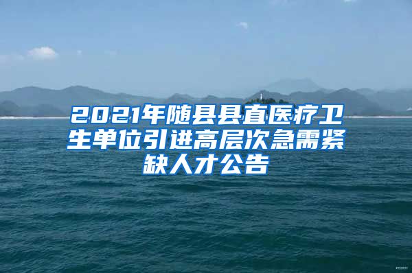 2021年随县县直医疗卫生单位引进高层次急需紧缺人才公告