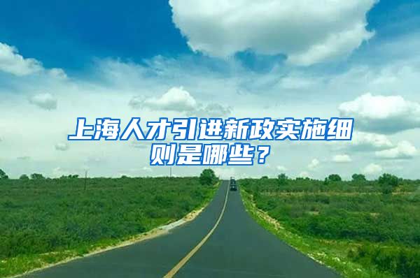 上海人才引进新政实施细则是哪些？