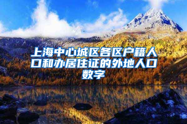 上海中心城区各区户籍人口和办居住证的外地人口数字