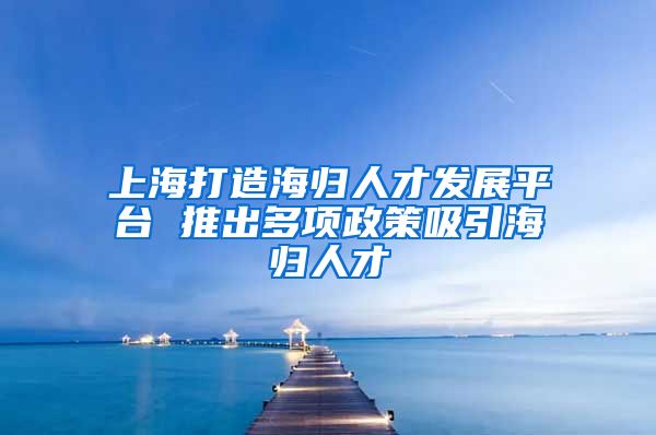 上海打造海归人才发展平台 推出多项政策吸引海归人才