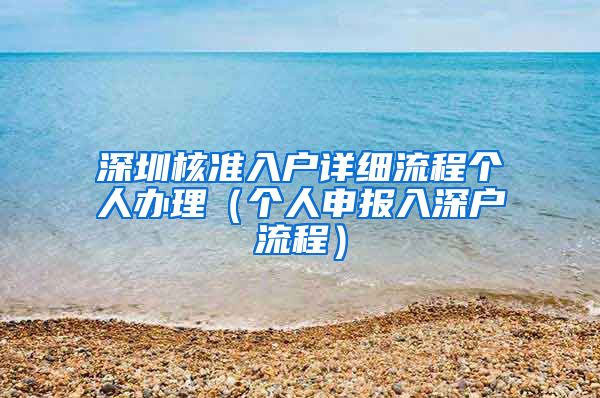 深圳核准入户详细流程个人办理（个人申报入深户流程）