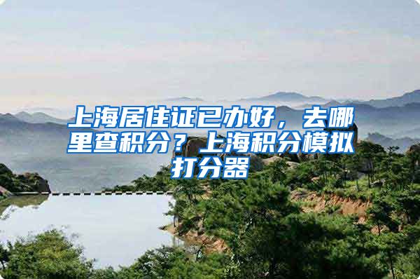 上海居住证已办好，去哪里查积分？上海积分模拟打分器