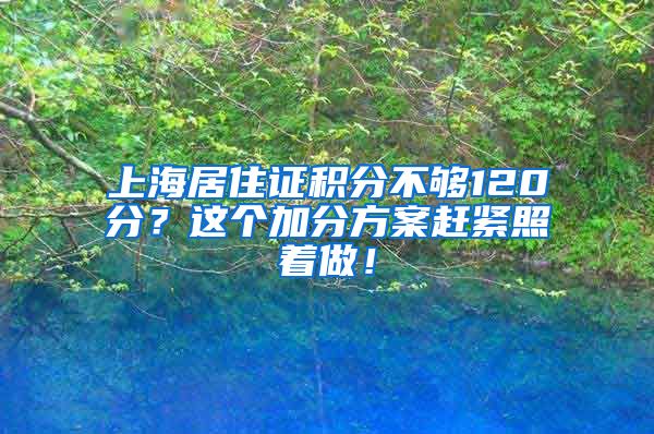 上海居住证积分不够120分？这个加分方案赶紧照着做！