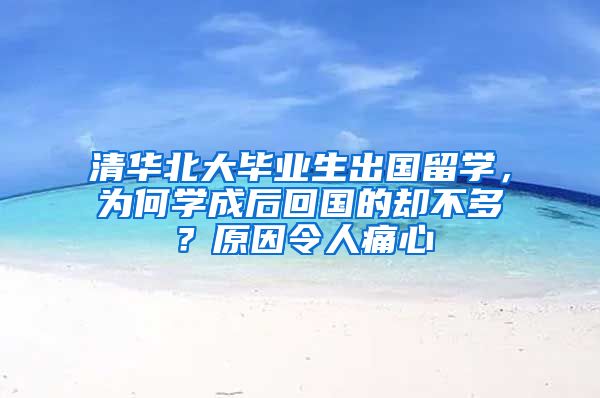 清华北大毕业生出国留学，为何学成后回国的却不多？原因令人痛心