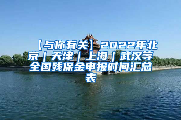 【与你有关】2022年北京｜天津｜上海｜武汉等全国残保金申报时间汇总表