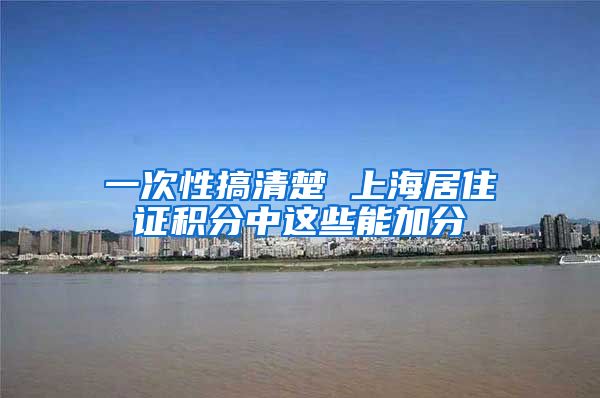 一次性搞清楚 上海居住证积分中这些能加分