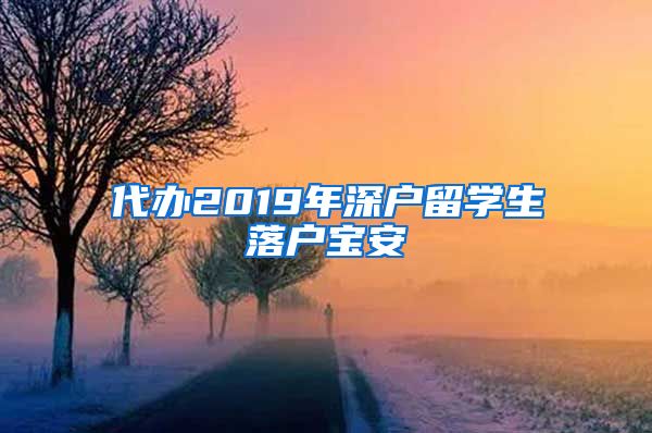 代办2019年深户留学生落户宝安