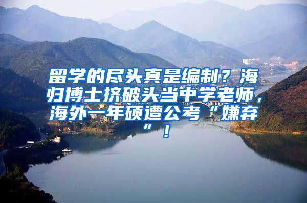 留学的尽头真是编制？海归博士挤破头当中学老师，海外一年硕遭公考“嫌弃”！