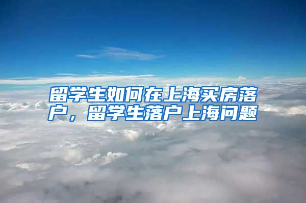 留学生如何在上海买房落户，留学生落户上海问题