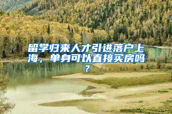 留学归来人才引进落户上海，单身可以直接买房吗？