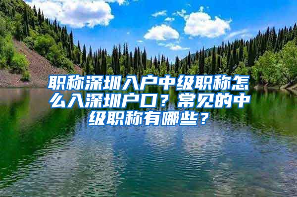 职称深圳入户中级职称怎么入深圳户口？常见的中级职称有哪些？