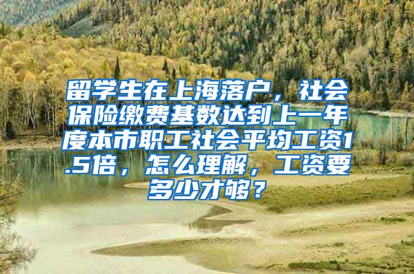 留学生在上海落户，社会保险缴费基数达到上一年度本市职工社会平均工资1.5倍，怎么理解，工资要多少才够？