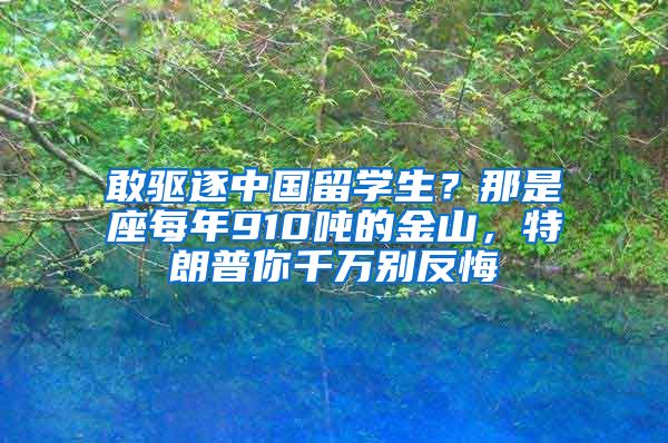 敢驱逐中国留学生？那是座每年910吨的金山，特朗普你千万别反悔