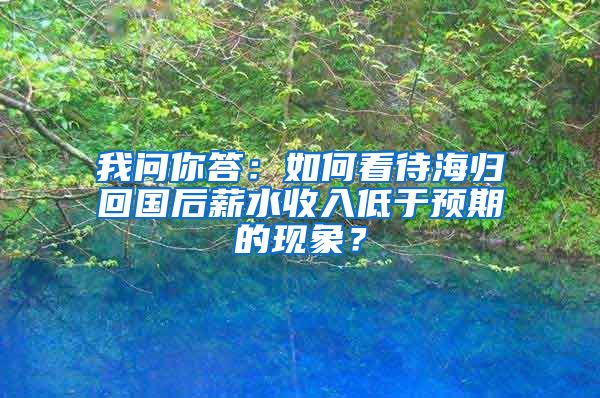 我问你答：如何看待海归回国后薪水收入低于预期的现象？