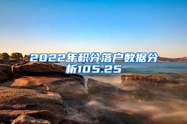 2022年积分落户数据分析105.25