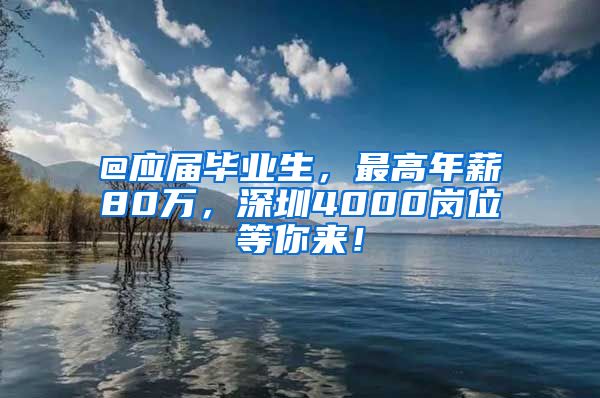 @应届毕业生，最高年薪80万，深圳4000岗位等你来！