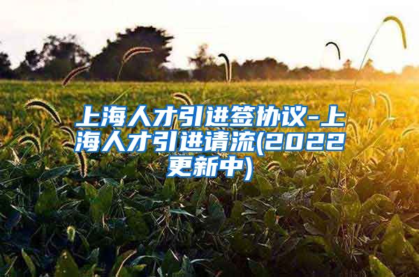 上海人才引进签协议-上海人才引进请流(2022更新中)