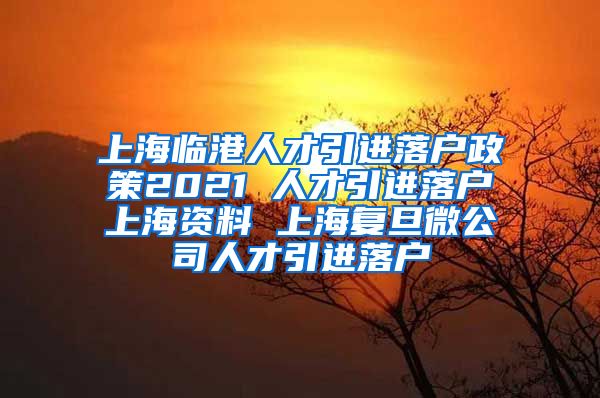 上海临港人才引进落户政策2021 人才引进落户上海资料 上海复旦微公司人才引进落户