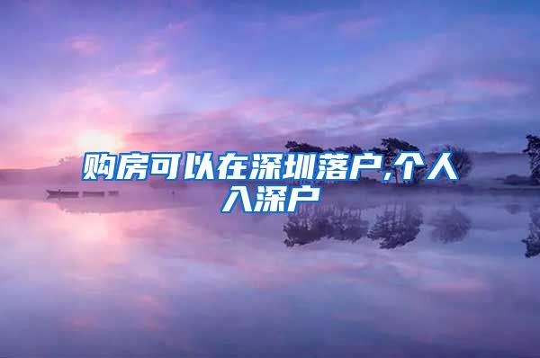 购房可以在深圳落户,个人入深户