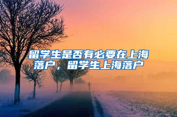 留学生是否有必要在上海落户，留学生上海落户