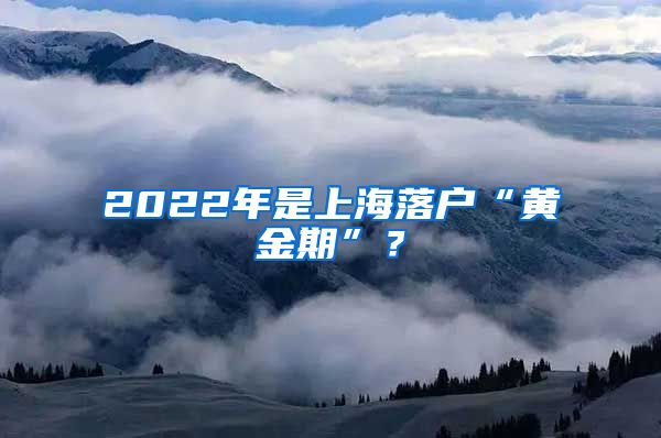 2022年是上海落户“黄金期”？