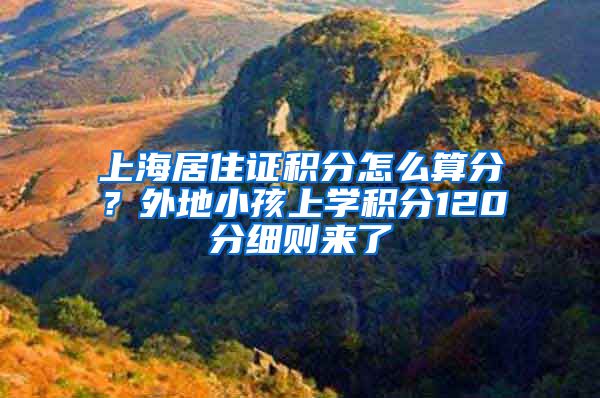 上海居住证积分怎么算分？外地小孩上学积分120分细则来了