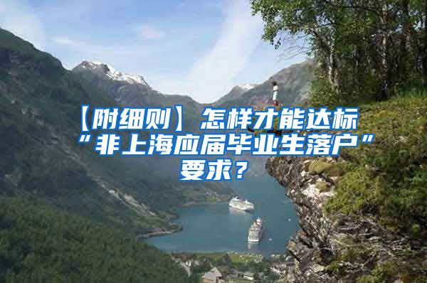 【附细则】怎样才能达标“非上海应届毕业生落户”要求？