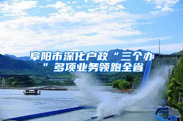 阜阳市深化户政“三个办”多项业务领跑全省