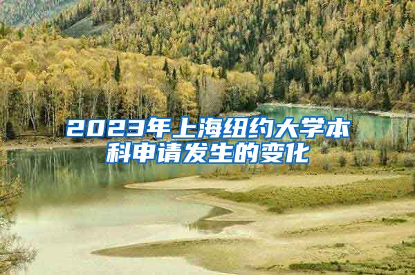 2023年上海纽约大学本科申请发生的变化