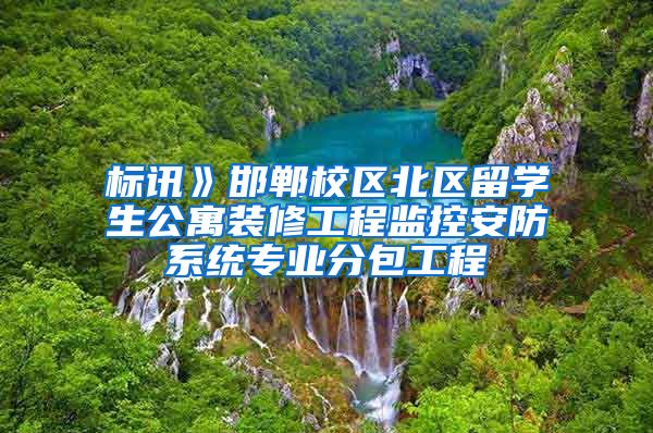 标讯》邯郸校区北区留学生公寓装修工程监控安防系统专业分包工程