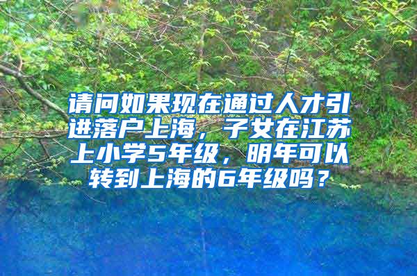 请问如果现在通过人才引进落户上海，子女在江苏上小学5年级，明年可以转到上海的6年级吗？