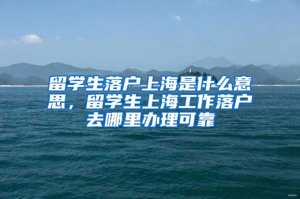 留学生落户上海是什么意思，留学生上海工作落户去哪里办理可靠