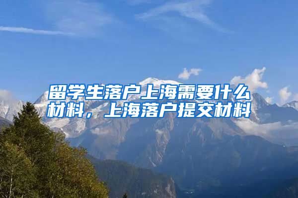 留学生落户上海需要什么材料，上海落户提交材料