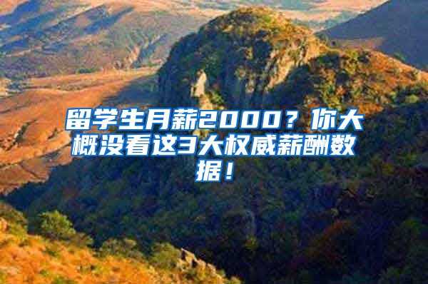 留学生月薪2000？你大概没看这3大权威薪酬数据！