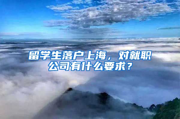 留学生落户上海，对就职公司有什么要求？