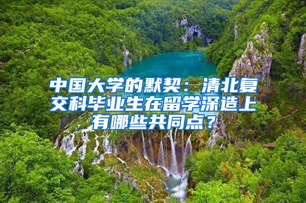 中国大学的默契：清北复交科毕业生在留学深造上有哪些共同点？