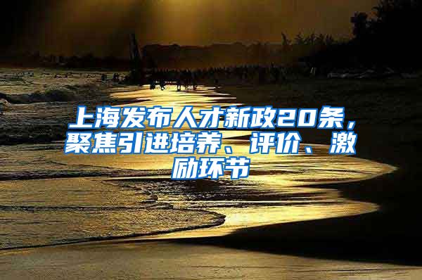 上海发布人才新政20条，聚焦引进培养、评价、激励环节