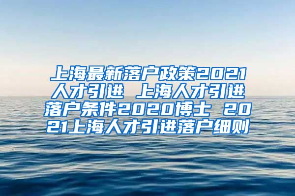 上海最新落户政策2021人才引进 上海人才引进落户条件2020博士 2021上海人才引进落户细则