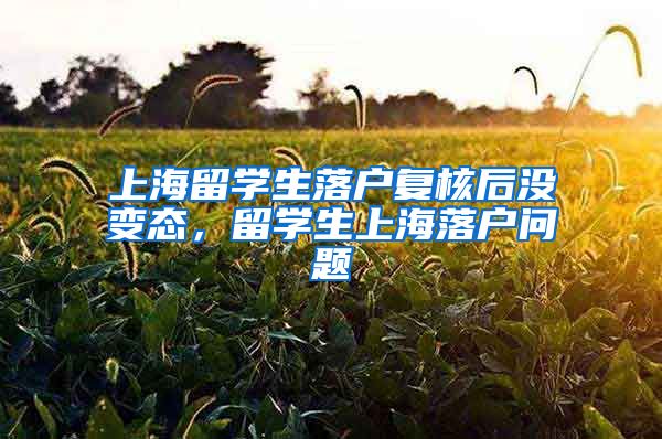 上海留学生落户复核后没变态，留学生上海落户问题