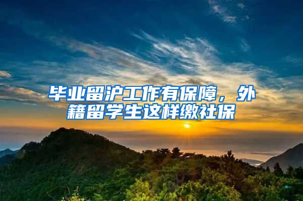 毕业留沪工作有保障，外籍留学生这样缴社保