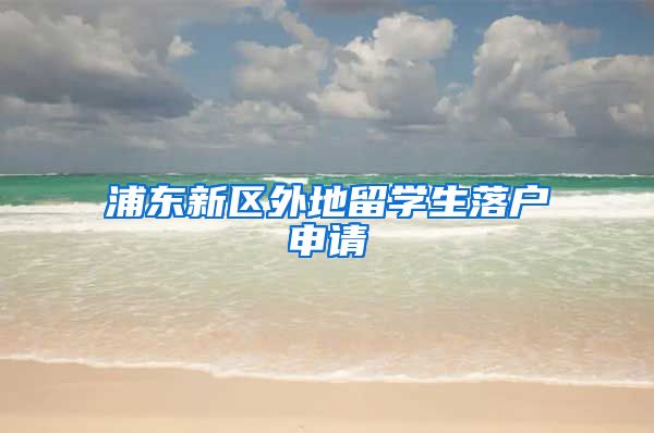 浦东新区外地留学生落户申请