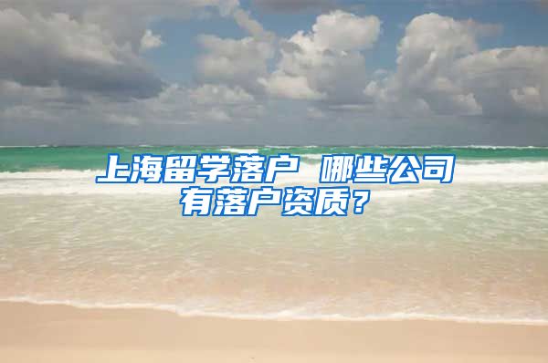 上海留学落户 哪些公司有落户资质？