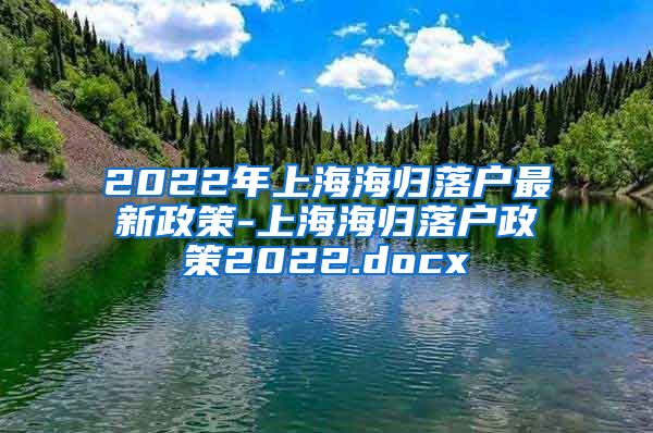 2022年上海海归落户最新政策-上海海归落户政策2022.docx