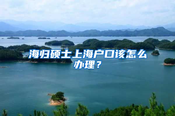 海归硕士上海户口该怎么办理？